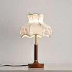 Florence Blossom Table Lamp – Walnut Wood & Fabric Designer Lamp