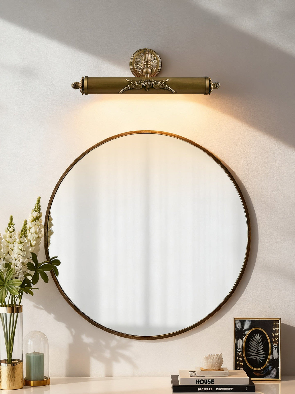 Florence Brass Wall Sconce – Vintage Luxury Lighting for Refined Interiors