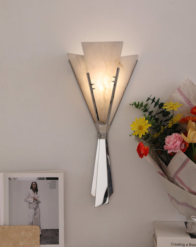 Florent Alabaster Fan Wall Sconce – Sculptural Illumination for Refined Interiors