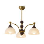 Florentia Modern Wood & Glass Chandelier for Dining Room and Foyer
