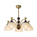 Florentia Modern Wood & Glass Chandelier for Dining Room and Foyer