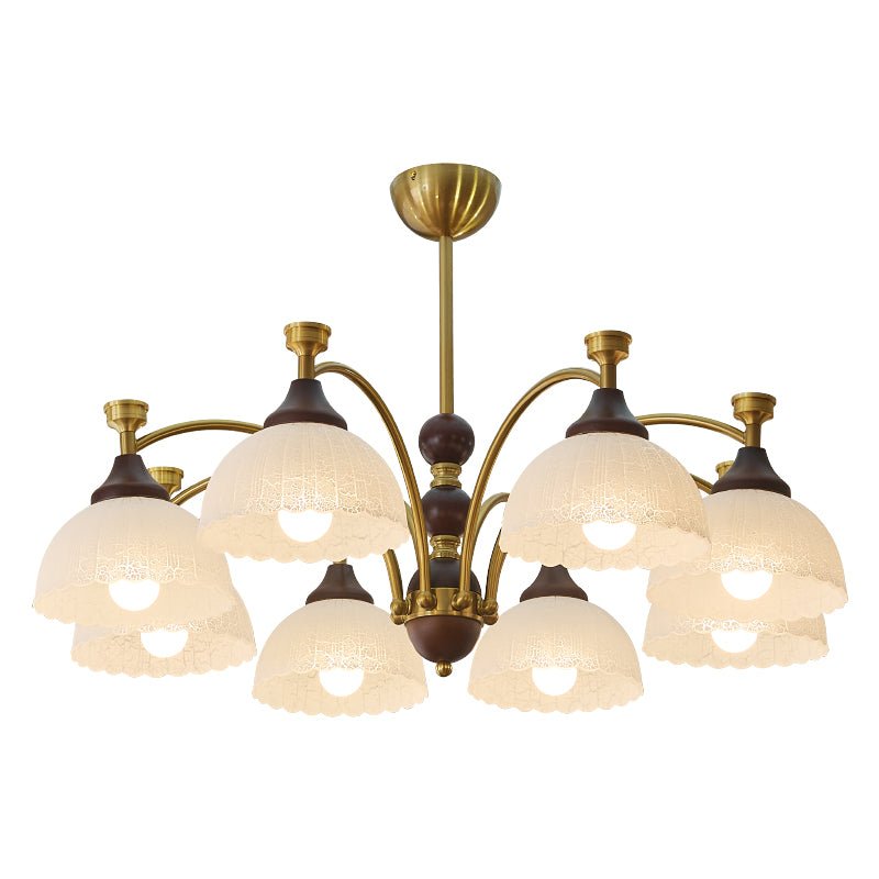 Florentia Modern Wood & Glass Chandelier for Dining Room and Foyer