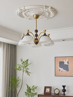 Florentia Modern Wood & Glass Chandelier for Dining Room and Foyer