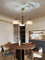 Florentia Modern Wood & Glass Chandelier for Dining Room and Foyer