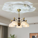 Florentia Modern Wood & Glass Chandelier for Dining Room and Foyer