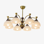 Florentia Modern Wood & Glass Chandelier for Dining Room and Foyer