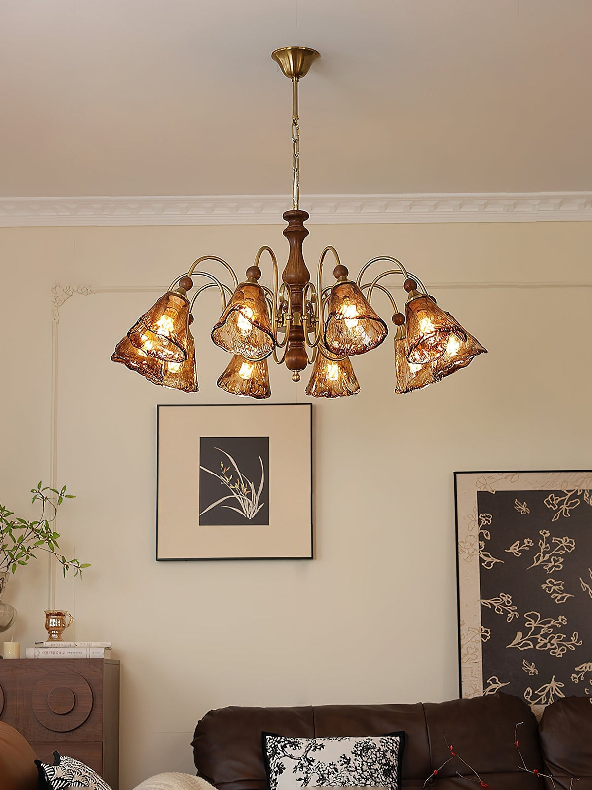Florenzia Petal Glass Chandelier for Dining Room and Living Room