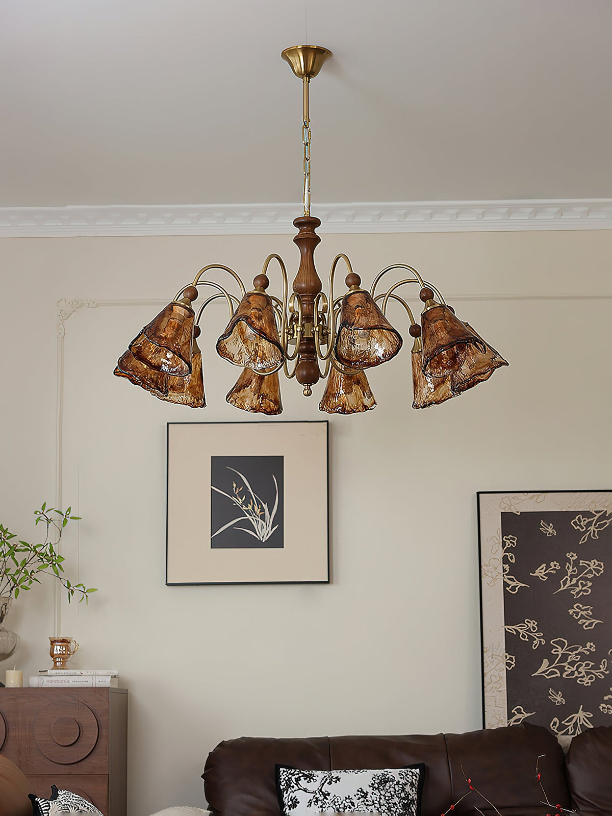Florenzia Petal Glass Chandelier for Dining Room and Living Room