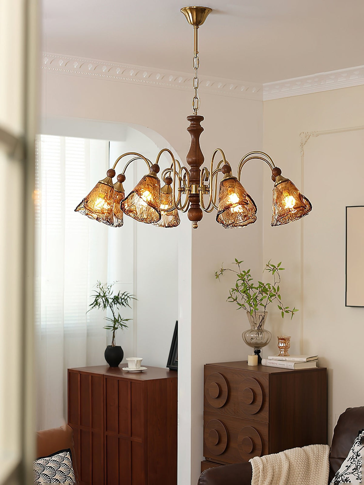 Florenzia Petal Glass Chandelier for Dining Room and Living Room
