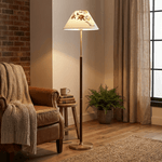 Florienne Floor Lamp – Botanical Brass & Wood Designer Lighting