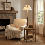 Florienne Floor Lamp – Botanical Brass & Wood Designer Lighting