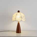 Florina Blossom Table Lamp – Walnut & Botanical Fabric