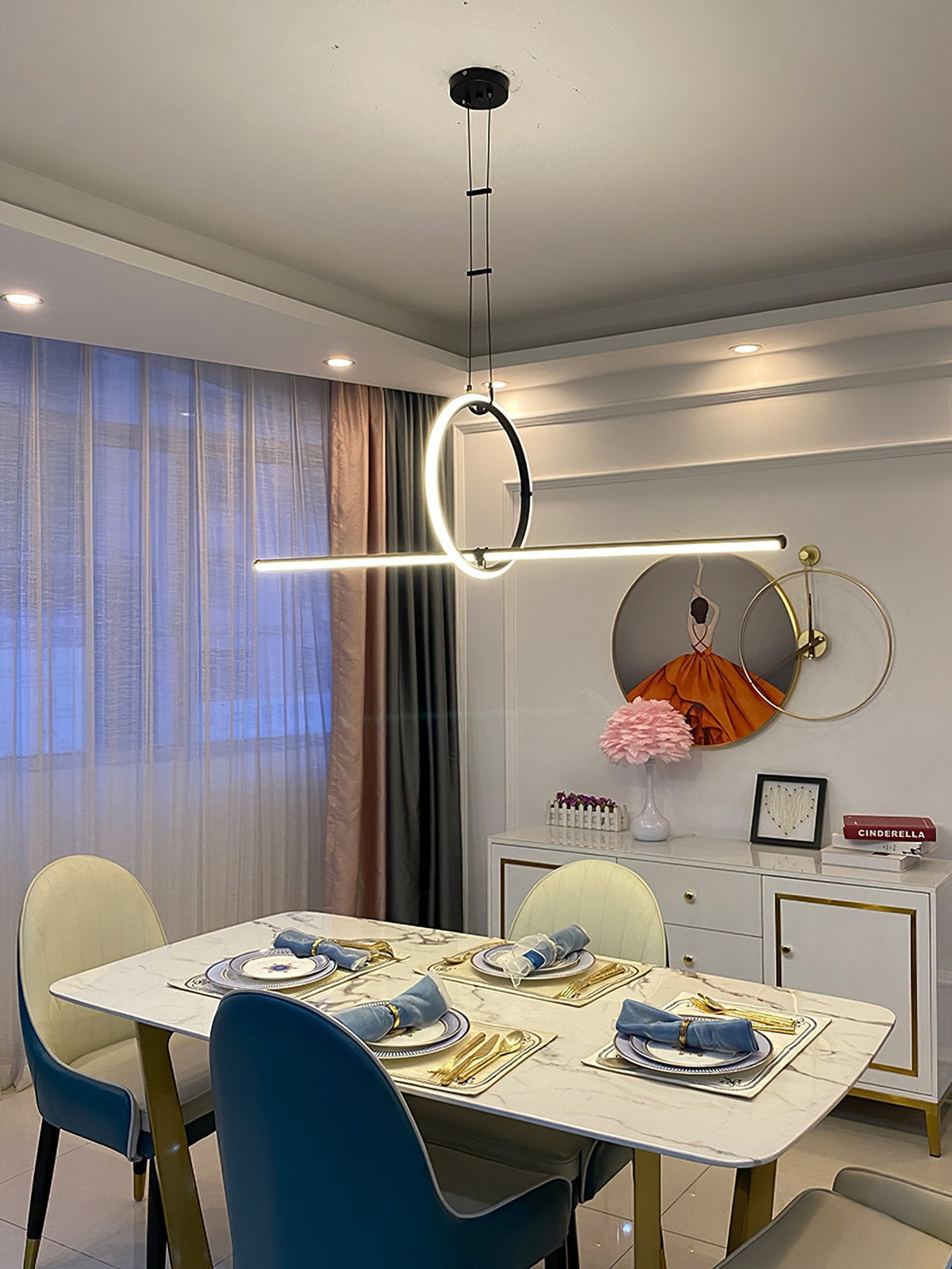 Geometric Linear Pendant Light