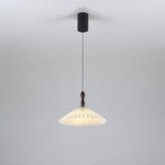 Blossom Paper Pendant Light with Wood and Iron Accents