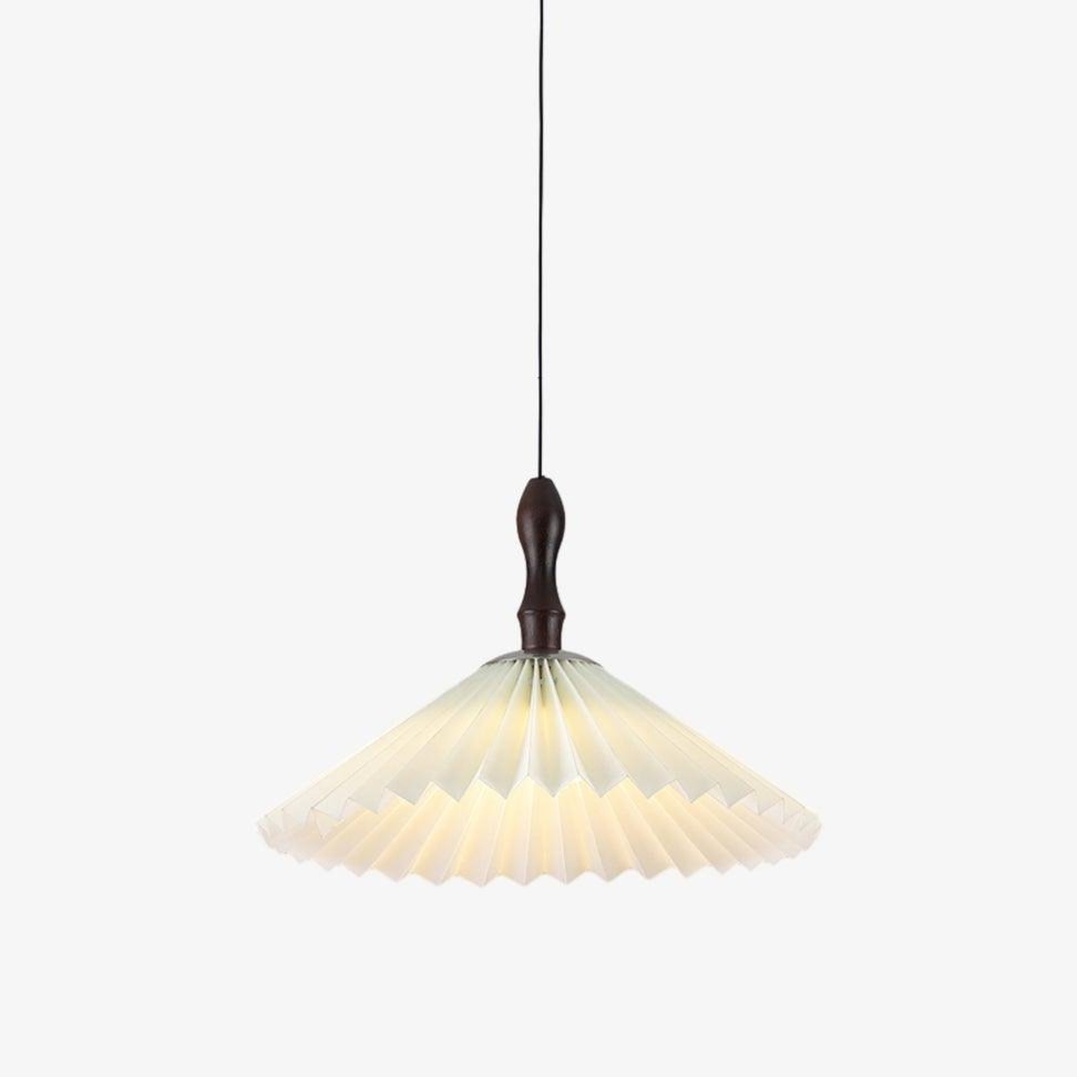 Blossom Paper Pendant Light with Wood and Iron Accents