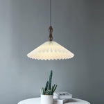 Blossom Paper Pendant Light with Wood and Iron Accents