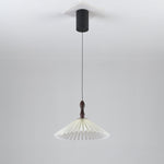 Blossom Paper Pendant Light with Wood and Iron Accents