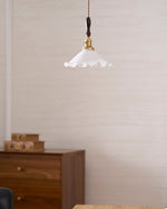 Flower Petals Swag Pendant Light — Brass & Glass Modern Hanging Lamp