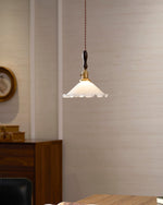 Flower Petals Swag Pendant Light — Brass & Glass Modern Hanging Lamp