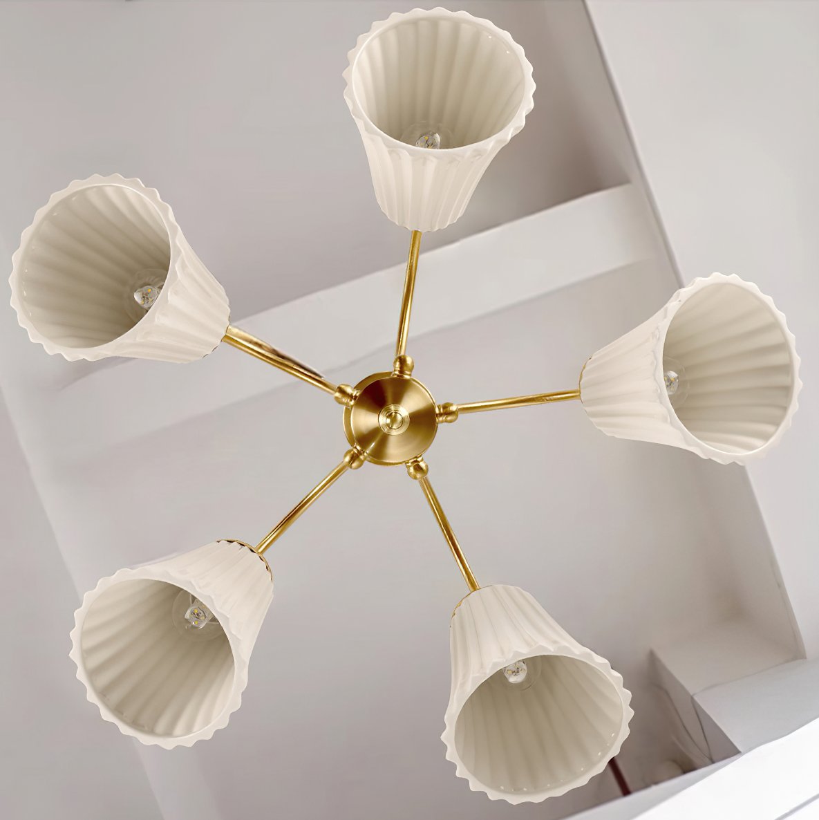 Flower Cup Ceramic Chandelier