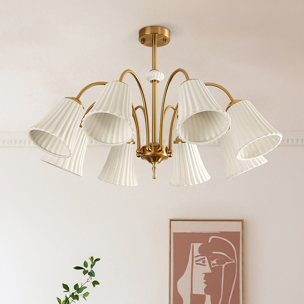 Flower Cup Ceramic Chandelier