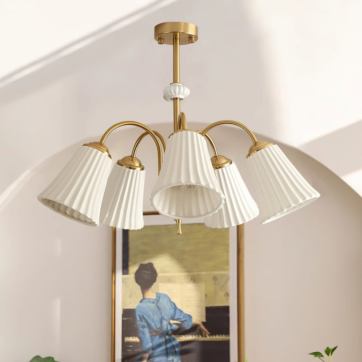 Flower Cup Ceramic Chandelier