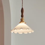 Flower Petals Swag Pendant Light — Brass & Glass Modern Hanging Lamp