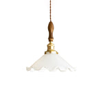 Flower Petals Swag Pendant Light — Brass & Glass Modern Hanging Lamp