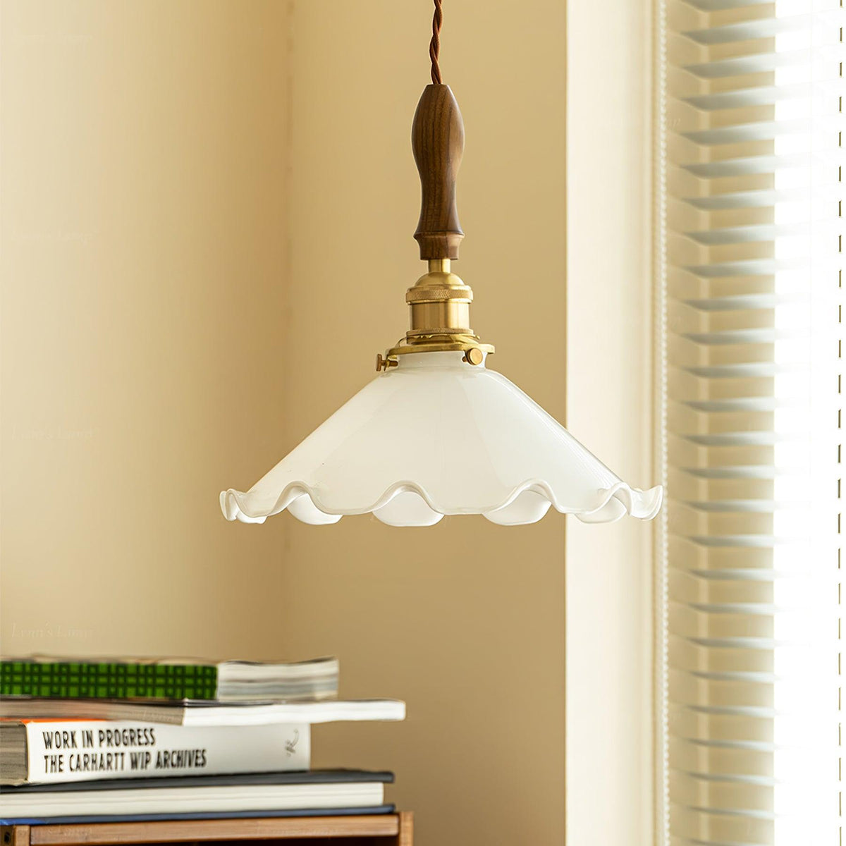 Flower Petals Swag Pendant Light — Brass & Glass Modern Hanging Lamp