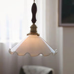Flower Petals Swag Pendant Light — Brass & Glass Modern Hanging Lamp