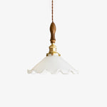 Flower Petals Swag Pendant Light — Brass & Glass Modern Hanging Lamp