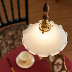 Flower Petals Swag Pendant Light — Brass & Glass Modern Hanging Lamp