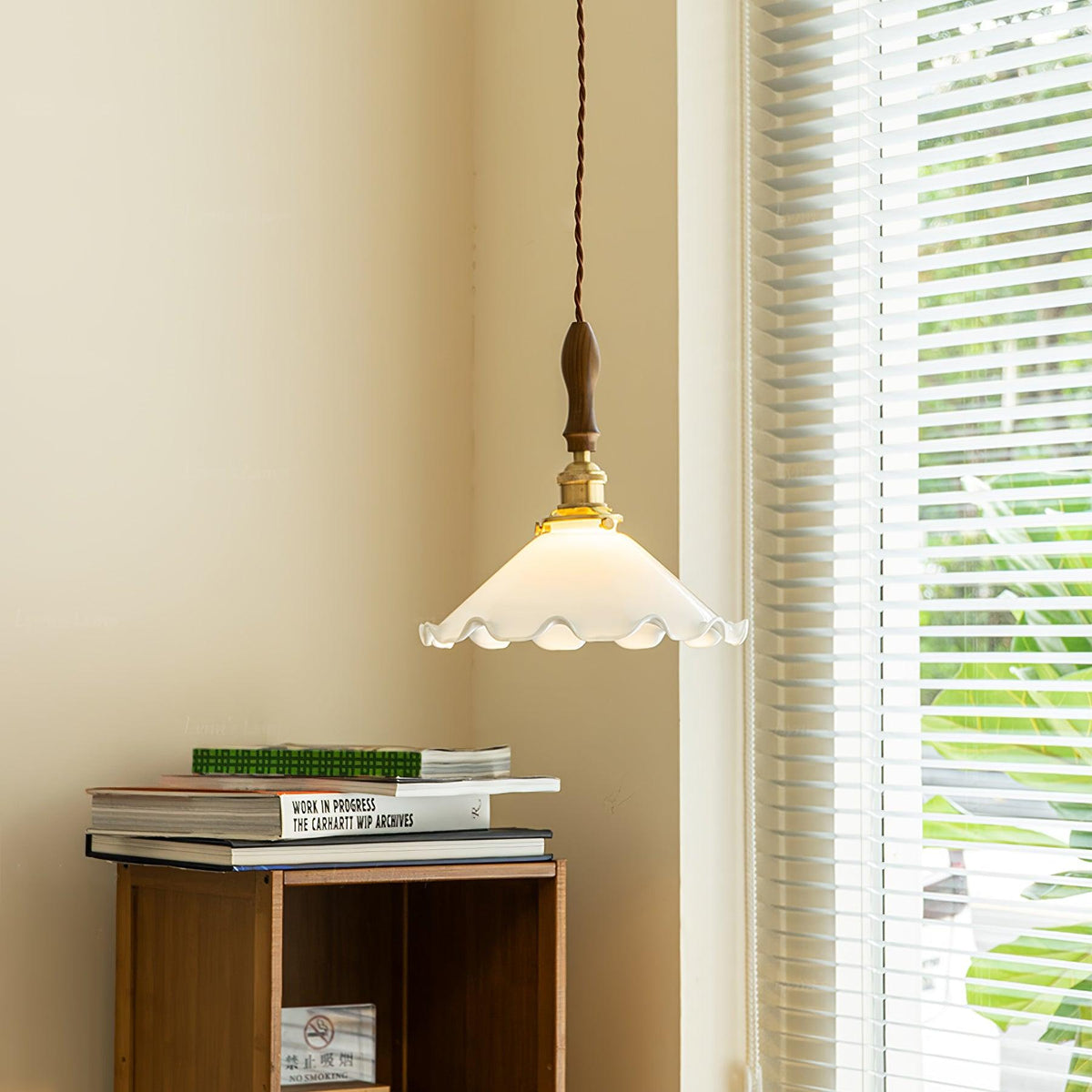 Flower Petals Swag Pendant Light — Brass & Glass Modern Hanging Lamp