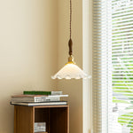 Flower Petals Swag Pendant Light — Brass & Glass Modern Hanging Lamp