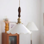 Flower Petals Swag Pendant Light — Brass & Glass Modern Hanging Lamp