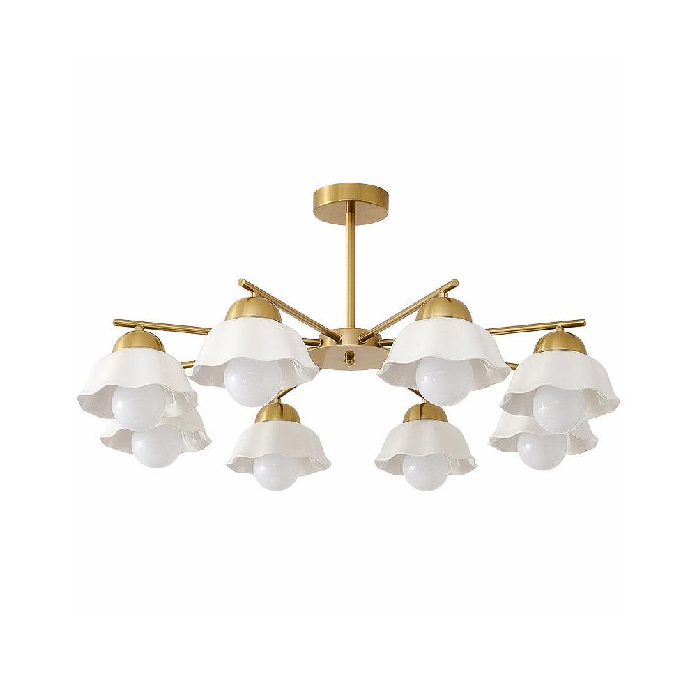 flower-shade-brass-chandelier