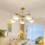 flower-shade-brass-chandelier