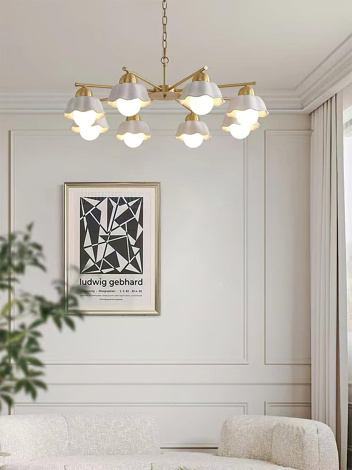 flower-shade-brass-chandelier