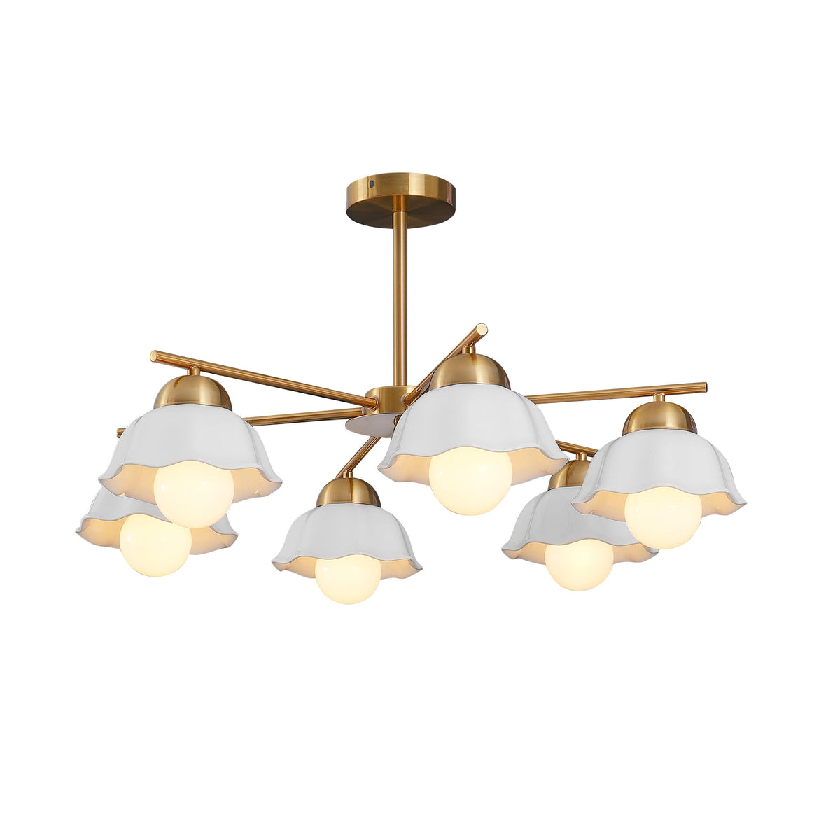 flower-shade-brass-chandelier