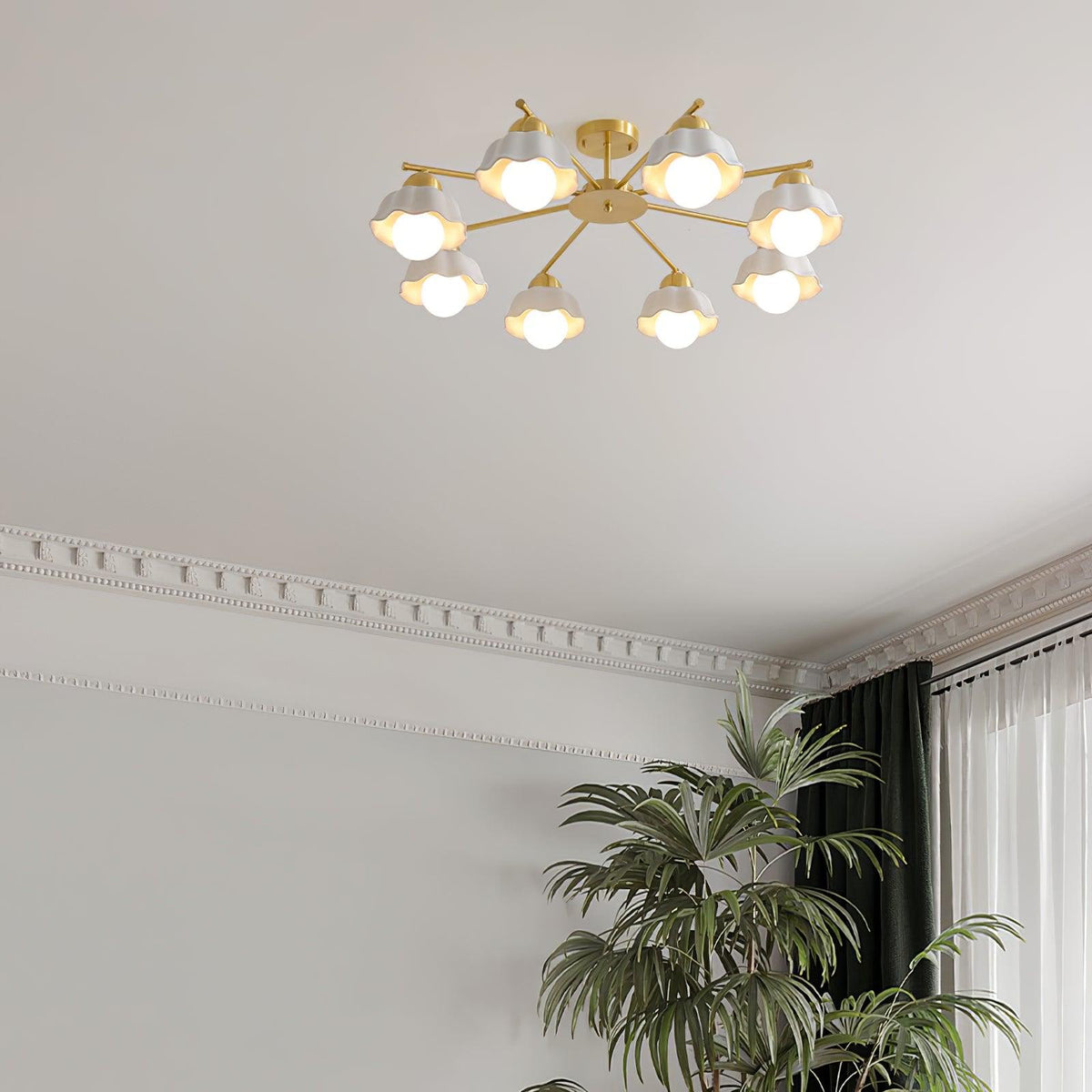 flower-shade-brass-chandelier