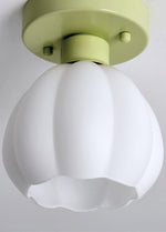 Flower Shaded Semi Flushmount Light