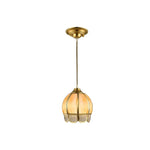 Flower Shaped Brass Pendant Light