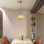 Flower Shaped Brass Pendant Light
