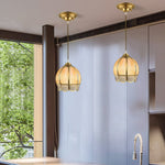 Flower Shaped Brass Pendant Light