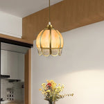 Flower Shaped Brass Pendant Light