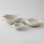Fluted Marble Catchall Tray with Sculptural Fold Design