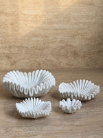 Fluted Marble Catchall Tray with Sculptural Fold Design