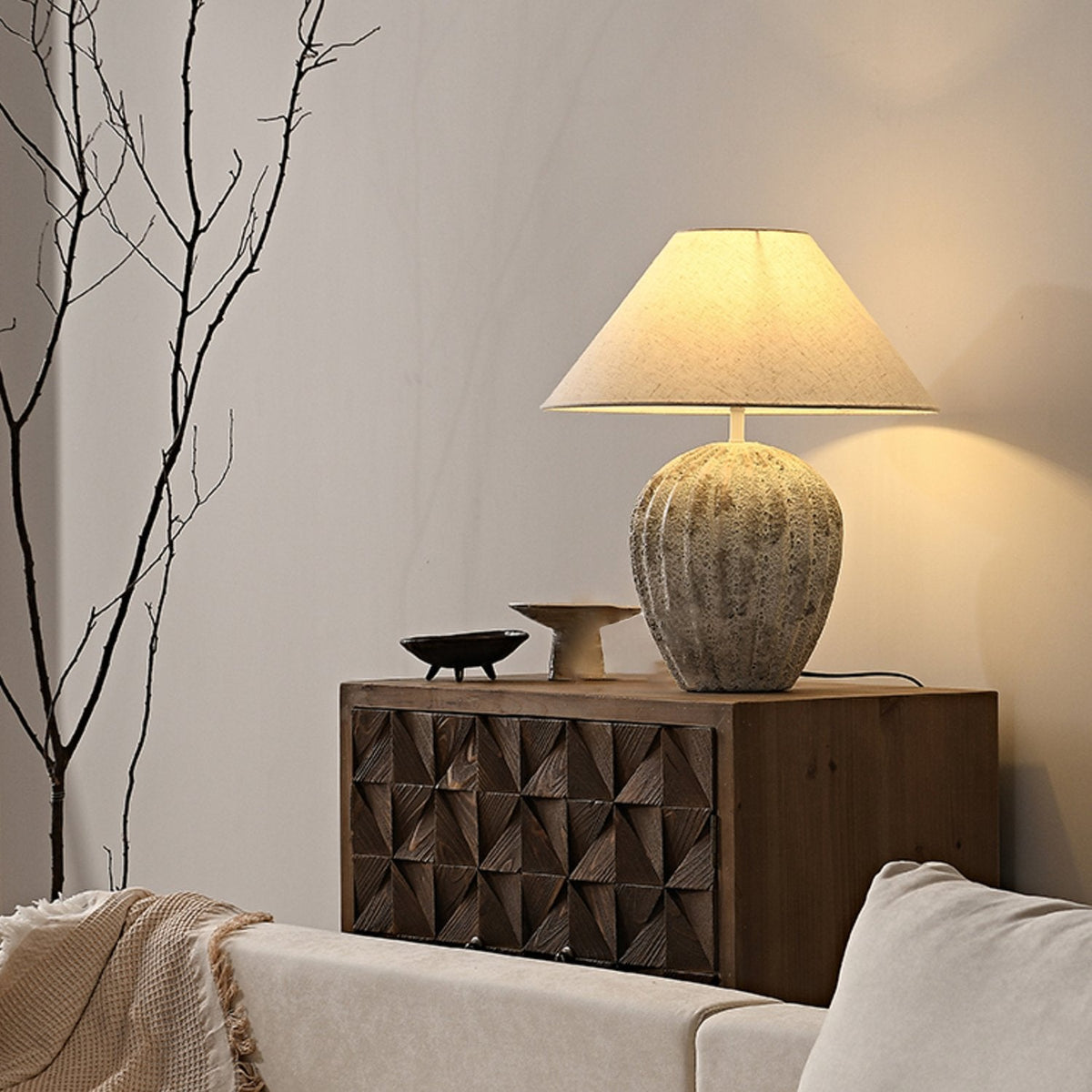 Fluted Ceramic Table Lamp