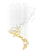 Flying Leaves Crystal Chandelier – Modern Handblown Glass Pendant Light for Dining Room and Living Room