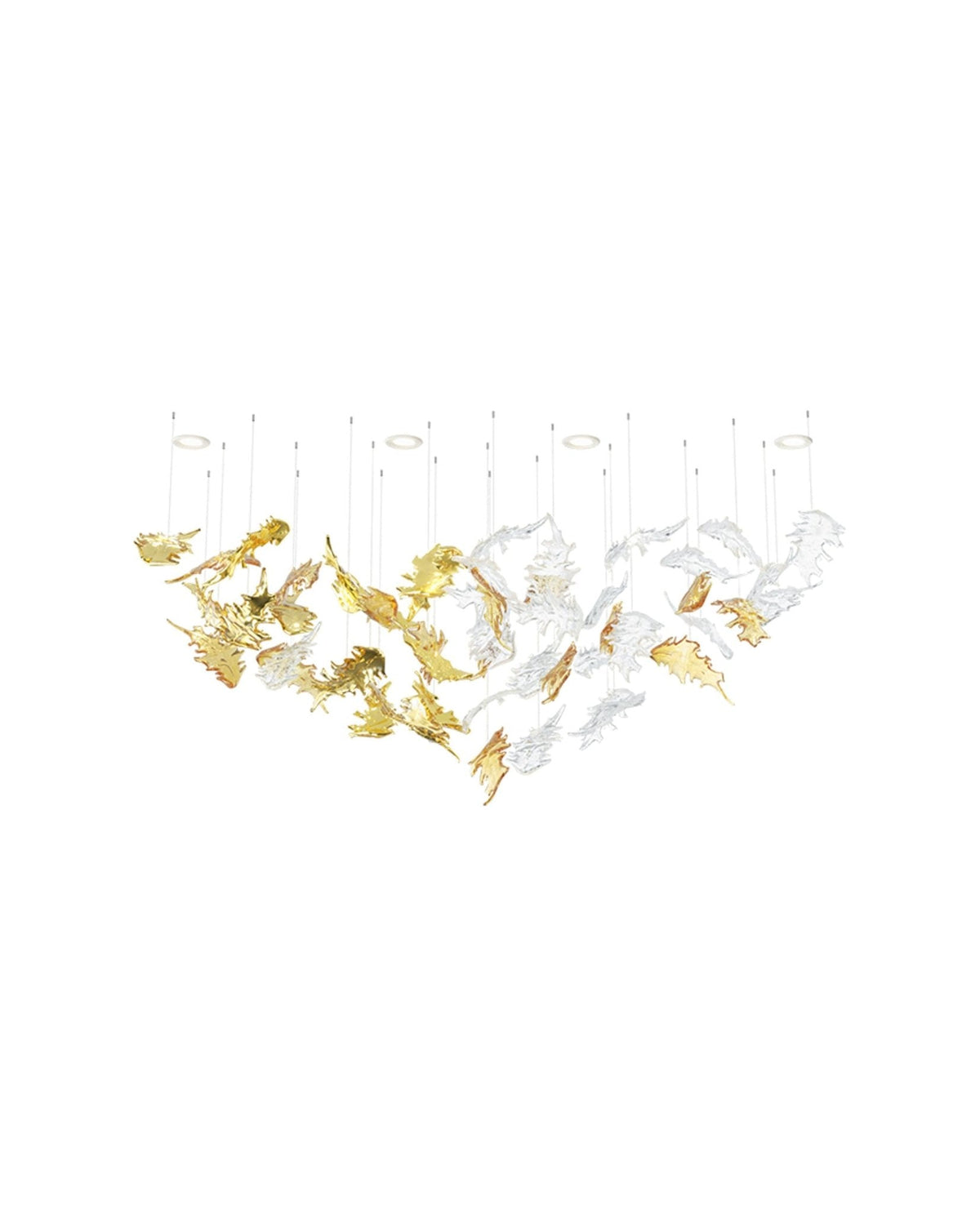 Flying Leaves Crystal Chandelier – Modern Handblown Glass Pendant Light for Dining Room and Living Room